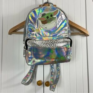 Disney's Mandalorian The Child Metallic Holographic Backpack